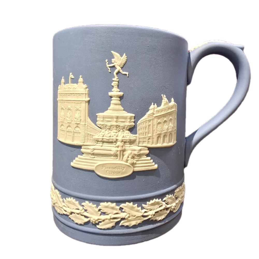 Wedgwood Pale Blue Jaspwerware Decorative Mug - Christmas Memorial Collection - 1970s to 1980s - Collectable Porcelain