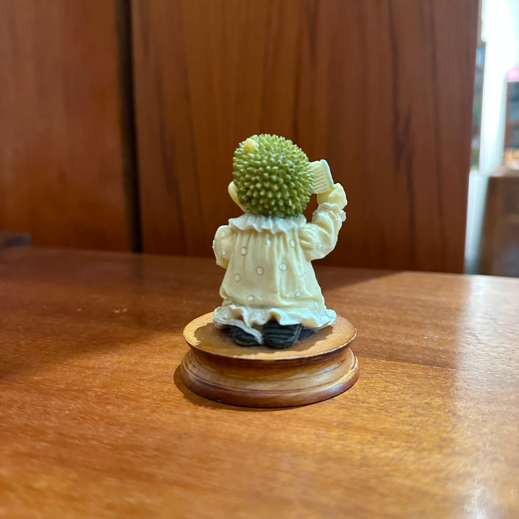 Regency Fine Arts "Brush Strokes" Hedgehog Figurine on Wooden Base | 1990s Collectible