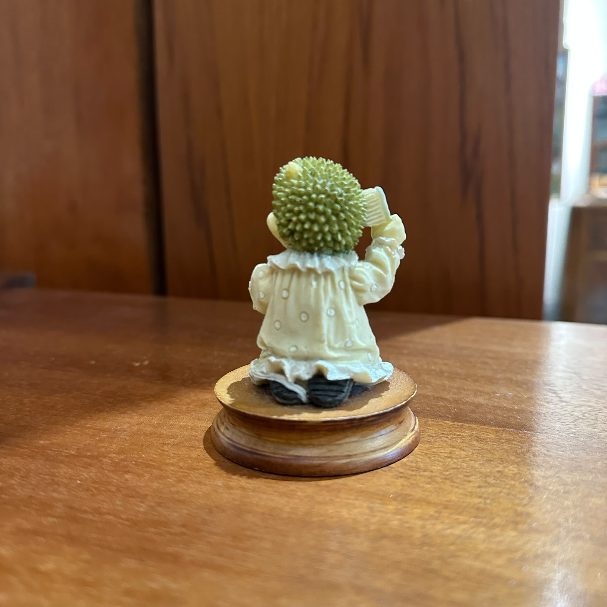 Regency Fine Arts "Brush Strokes" Hedgehog Figurine on Wooden Base | 1990s Collectible