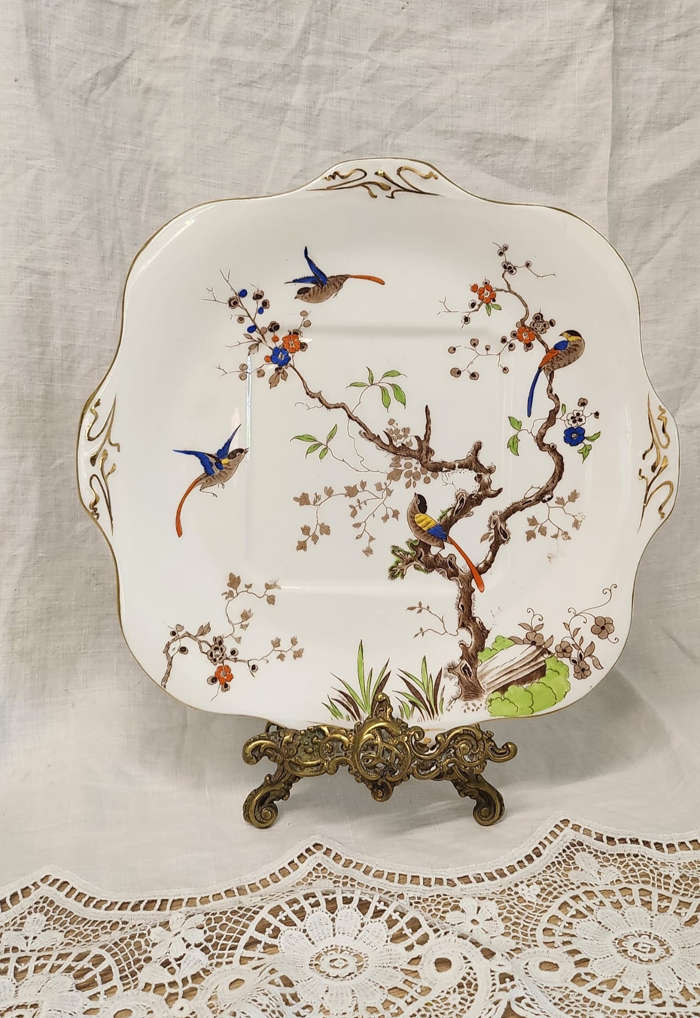 Antique Royal Grafton Big Square  Sandwich plate
