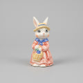 Vintage Dressed Porcelain Rabbit Figurine with Sunhat & Basket | Whimsical Collectible