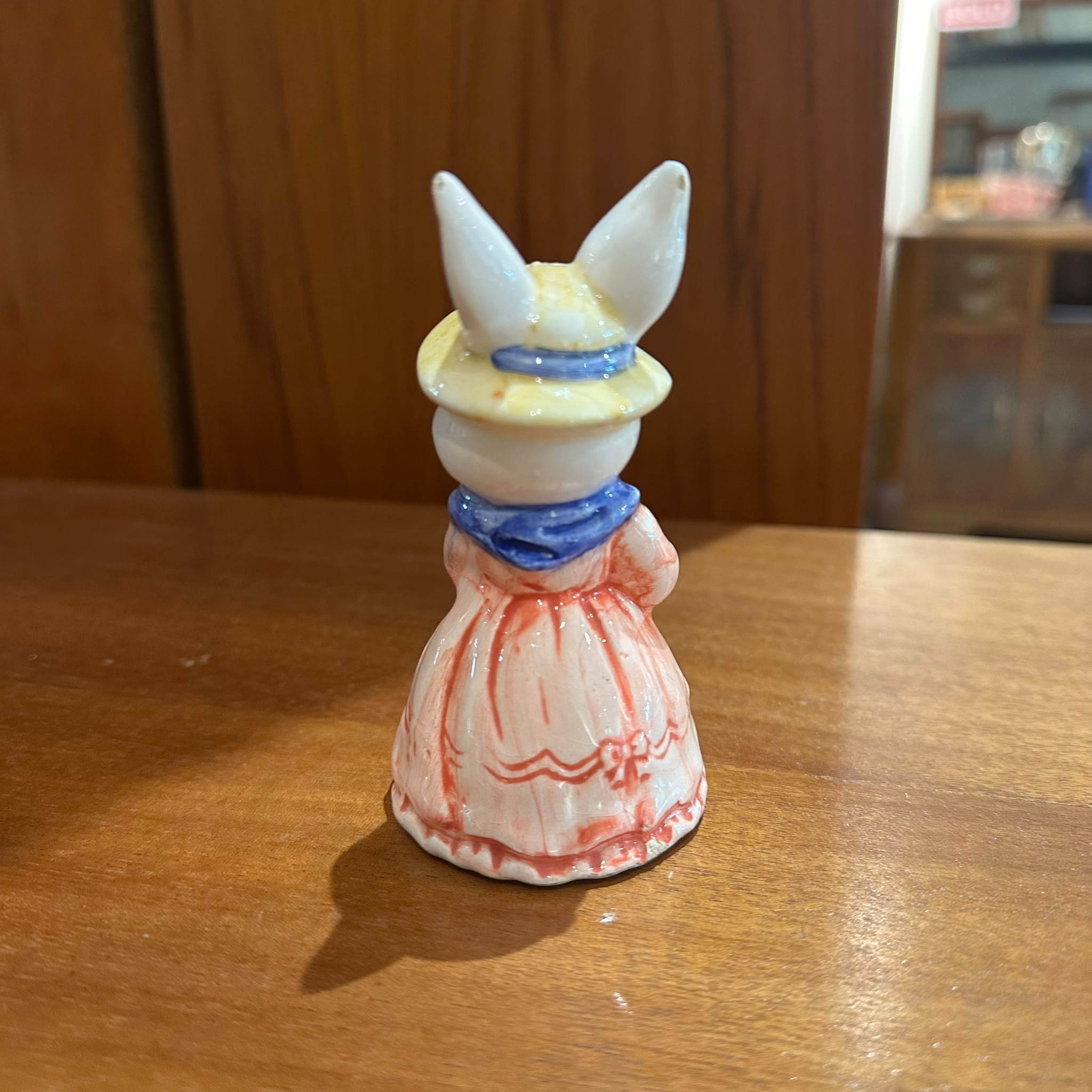 Vintage Dressed Porcelain Rabbit Figurine with Sunhat & Basket | Whimsical Collectible