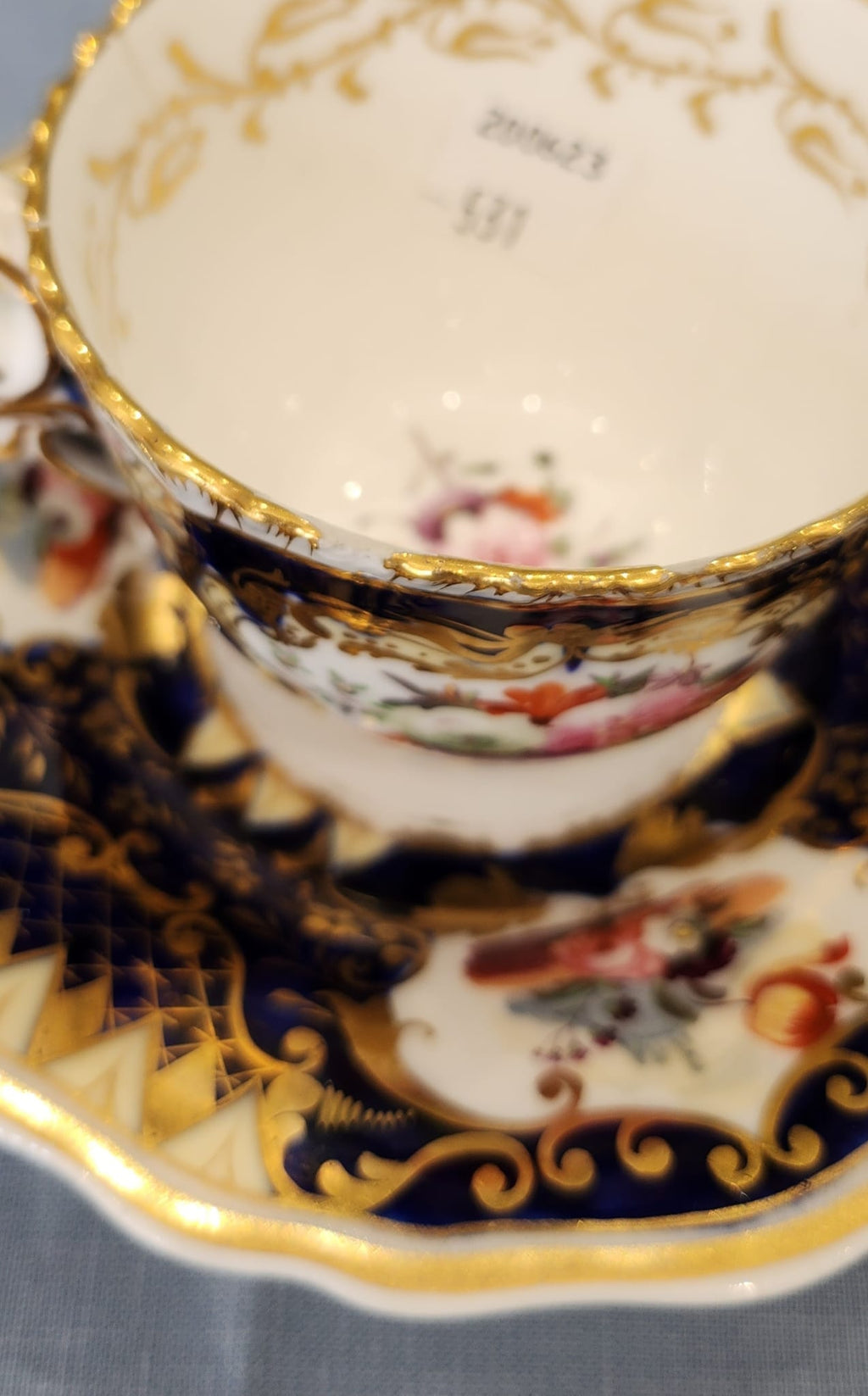 Rare Coalport handpainted tea set. C1825. Chipped on rim