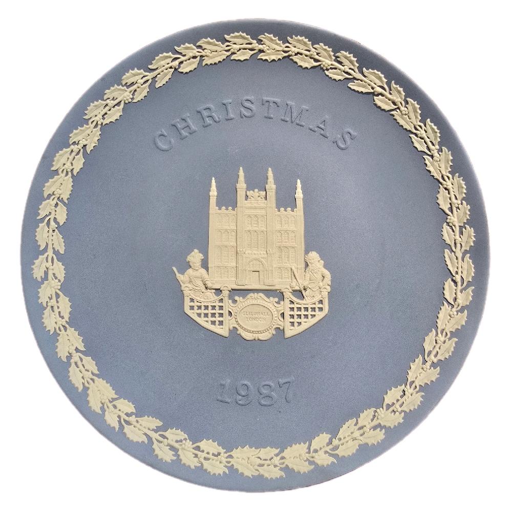 Wedgwood Jasperware Pale Blue Decorative Plate - Christmas Memorial Plate - 1970s to 1980s - Collector Decorative Plates - Made in UK