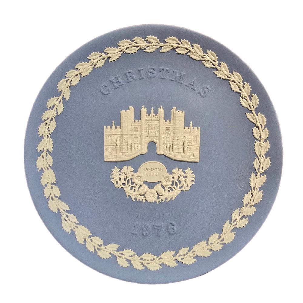 Wedgwood Jasperware Pale Blue Decorative Plate - Christmas Memorial Plate - 1970s to 1980s - Collector Decorative Plates - Made in UK