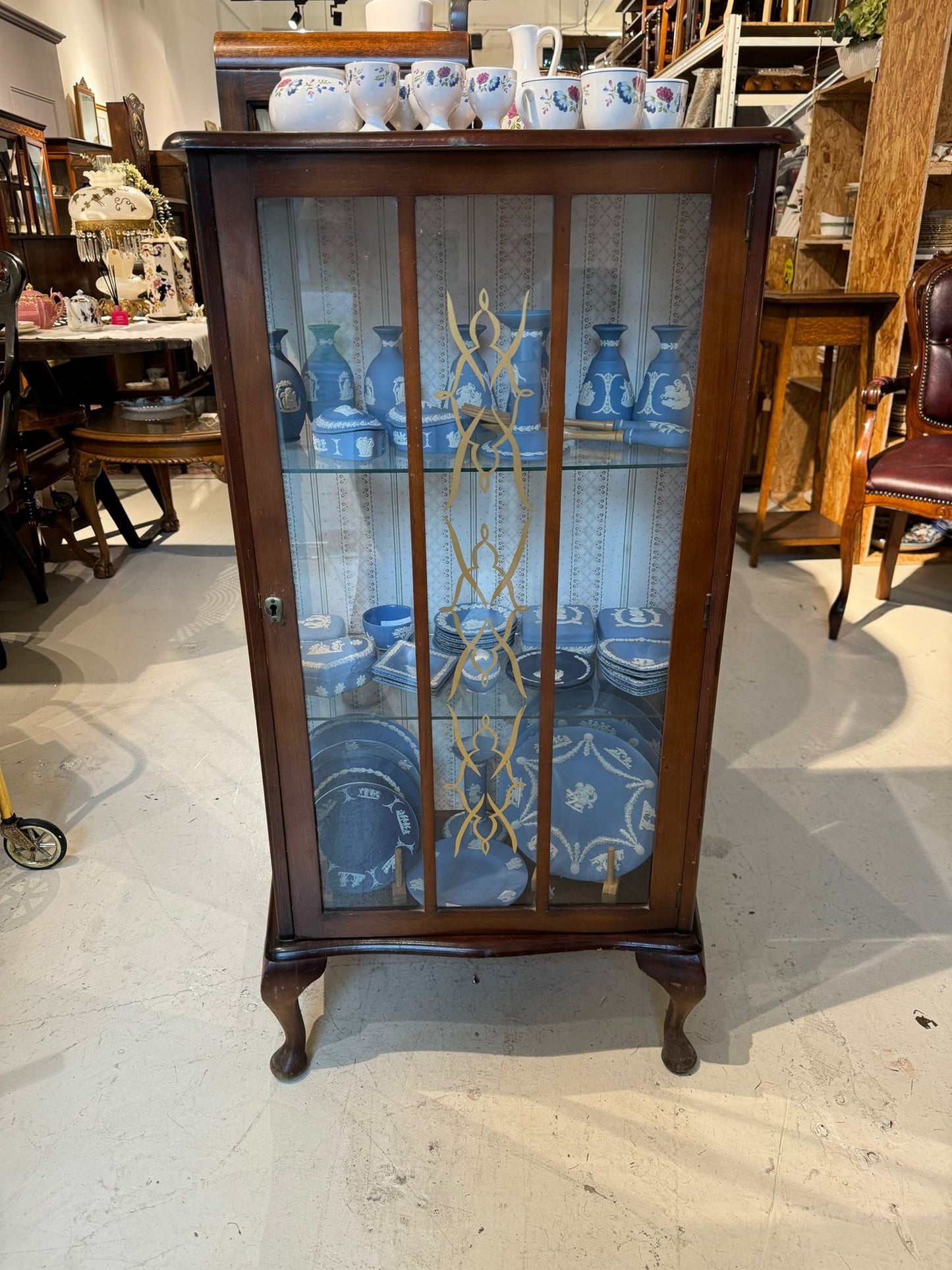 Vintage Walnut Display Cabinet