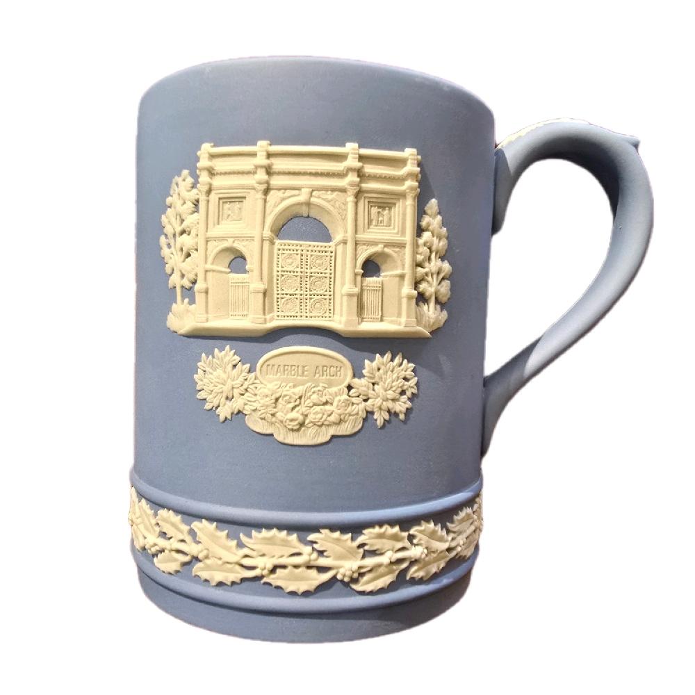 Wedgwood Pale Blue Jaspwerware Decorative Mug - Christmas Memorial Collection - 1970s to 1980s - Collectable Porcelain