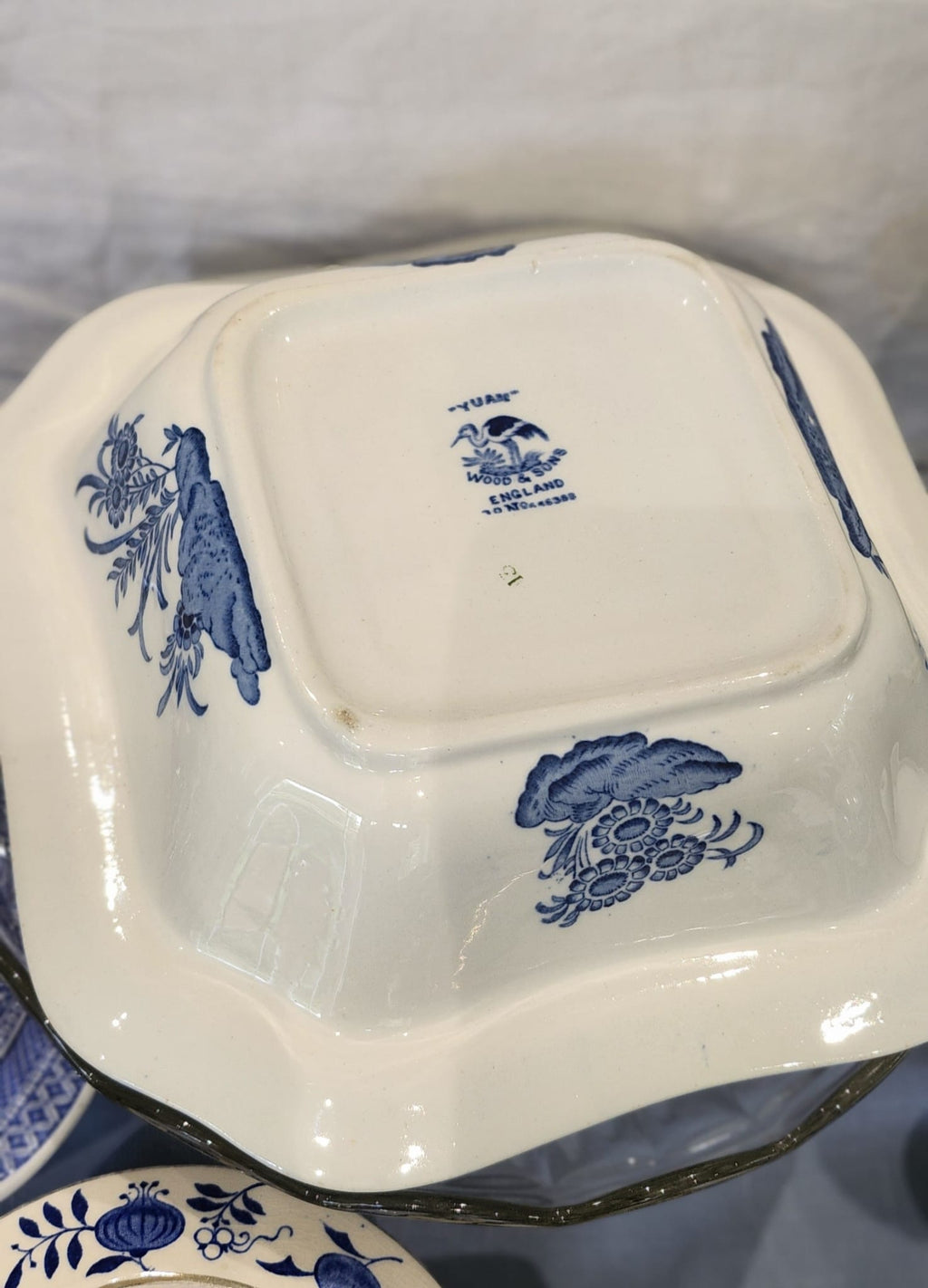 Yuan - Old Backstamp Vegetable Tureen with Lid by Wood & Sons