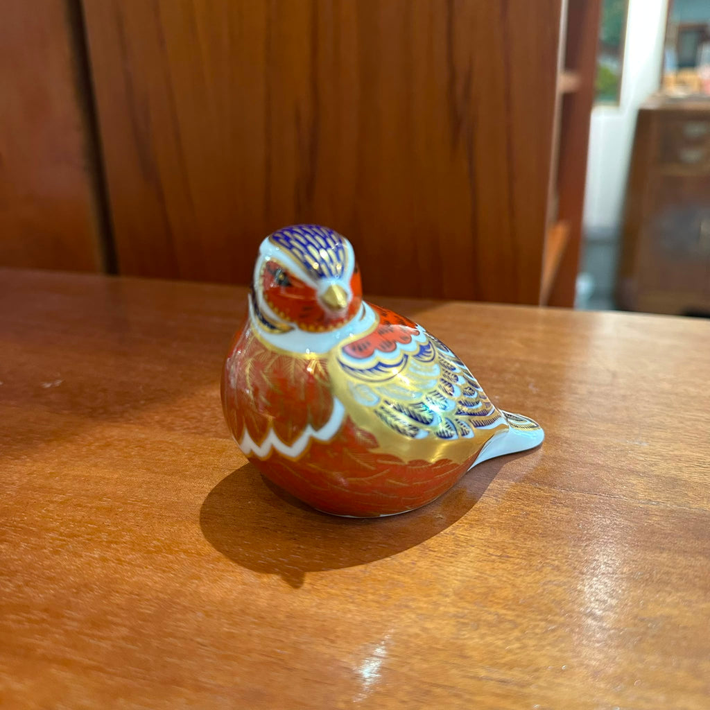 Royal Crown Derby Chaffinch Porcelain Bird Paperweight | Vintage British Collectible