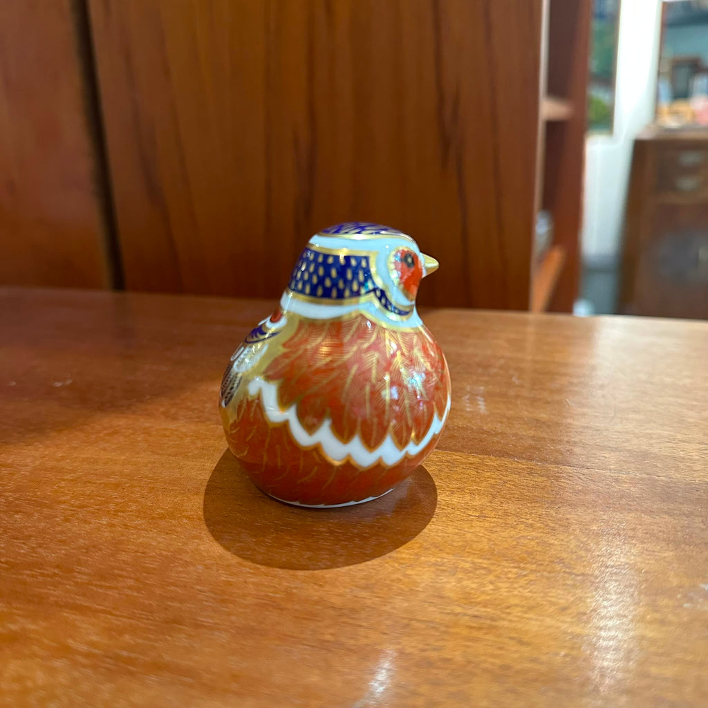 Royal Crown Derby Chaffinch Porcelain Bird Paperweight | Vintage British Collectible