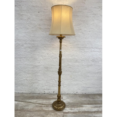 A 19th century style giltwood standard lamp - approx. 177cm high excluding shade