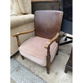 A MID 20TH CENTURYLEATHER BACKED CHAIR