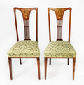 EDWARDIAN MARQUETRY INLAID MAHOGANY SINGLE CHAIRS, with pierced splat back