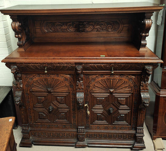18th Century Carved Oak Buffet Sideboard Dresser