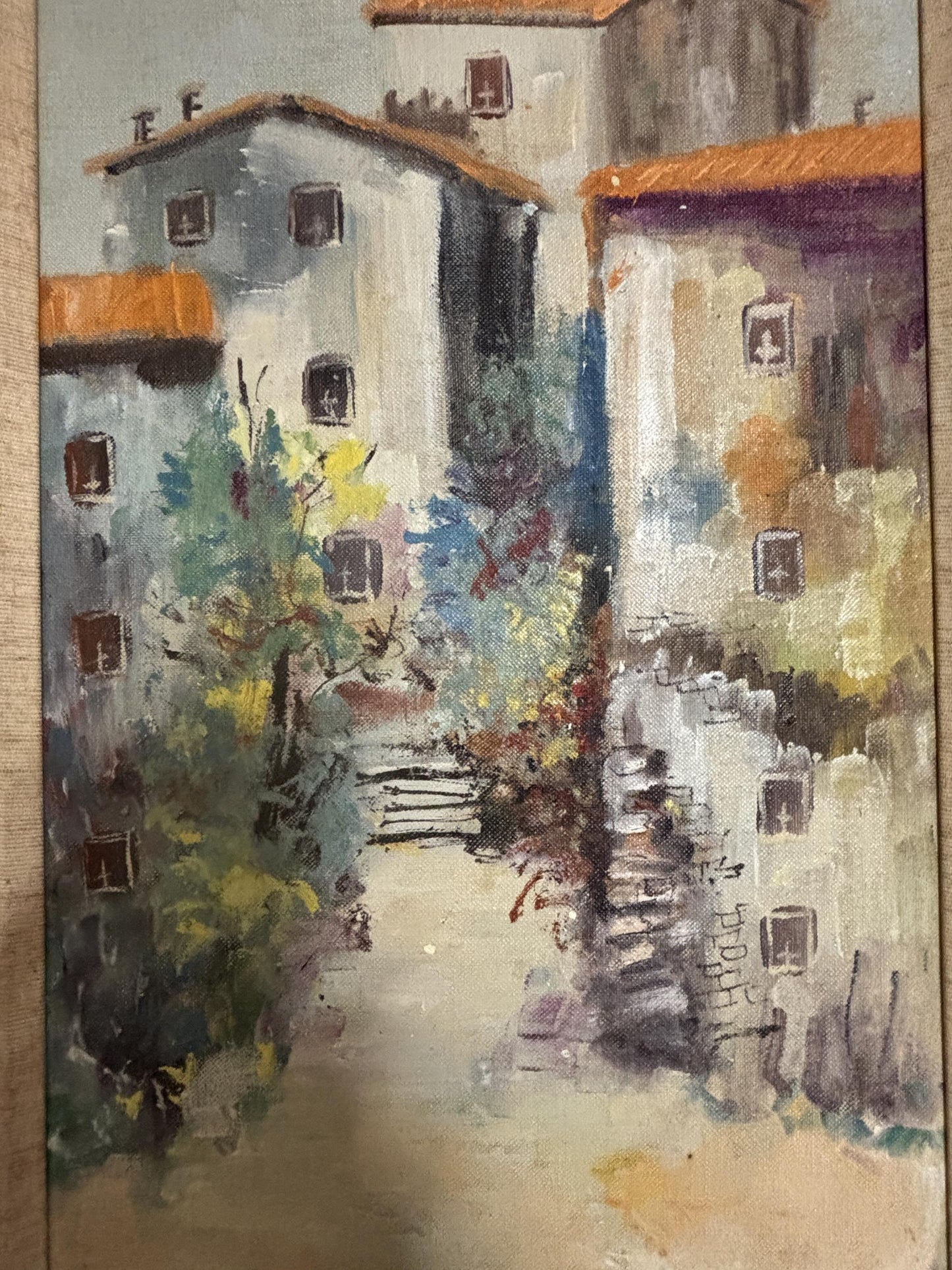 OIL ON BOARD OF BUDVA YUGOSLAVIA 1976 SIGNED