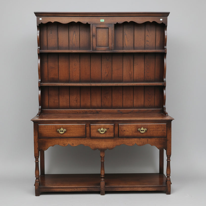 A Georgian Style Distressed Oak Welsh Dresser in the Style of Titchmarsh and Goodwin