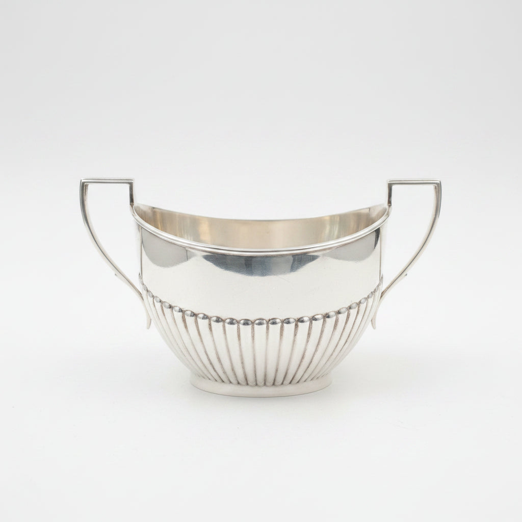 Antique Atkin Brothers Sheffield Silver Plated Sugar Bowl – Half-Fluted Design