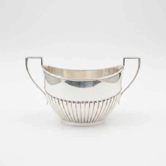 [New Arrival] Antique Atkin Brothers Sheffield Silver Plated Sugar Bowl – Half-Fluted Design
