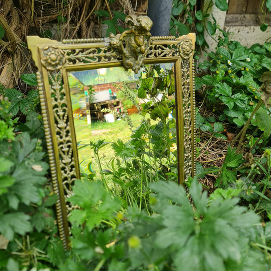 Antique Heavy cast iron  mirror