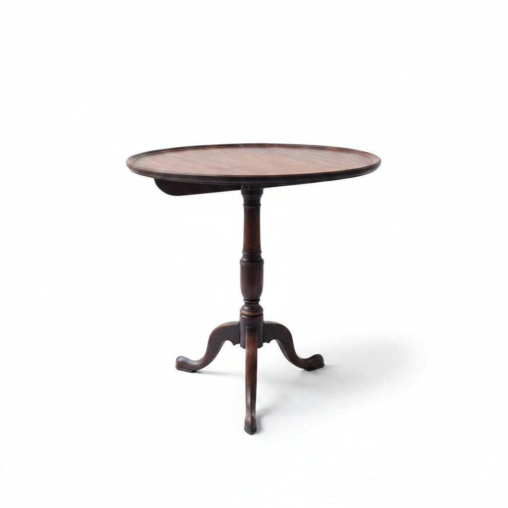 Antique Mahogany Tilt Top Table—Georgian Tripod Side Table