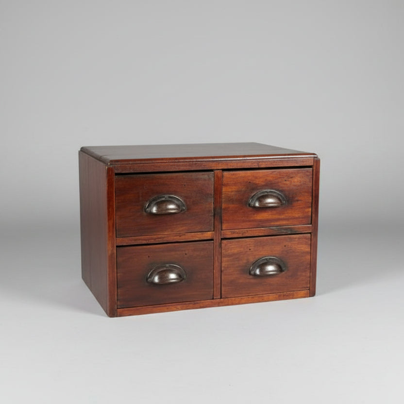 Antique Mahogany 4 Drawer Storage