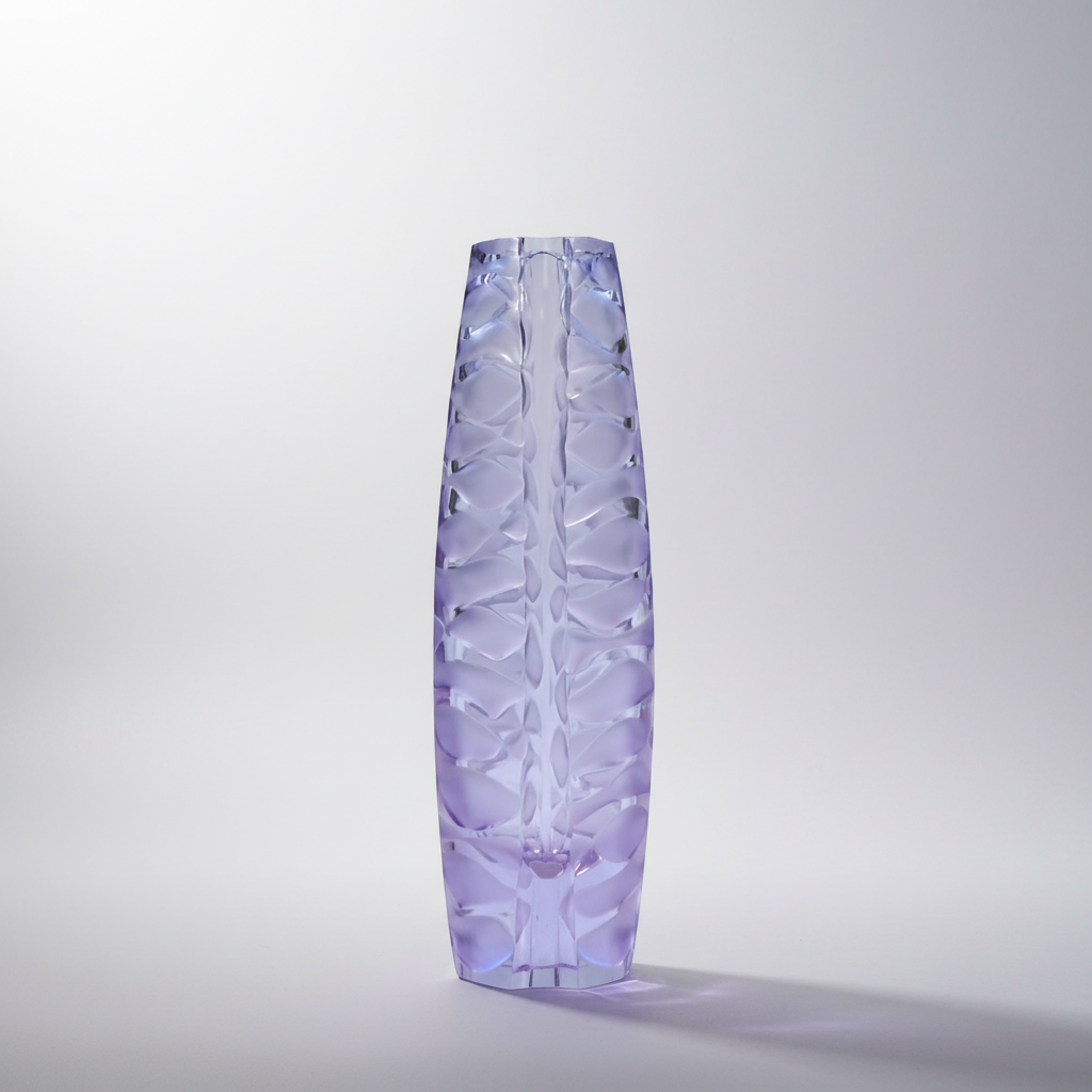 Rare Vintage Czech crystal glass vase designed by Vaclav Horacek