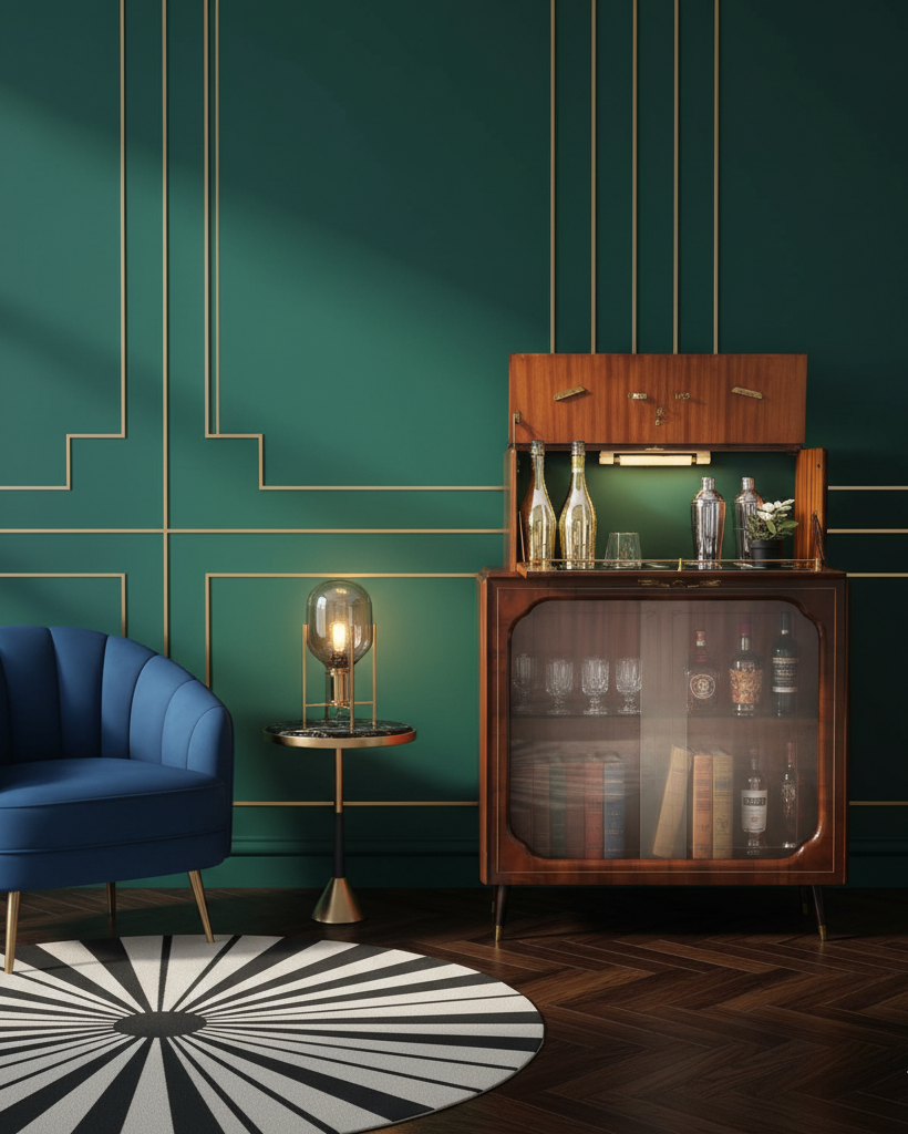 Exceptional Vintage Cocktail display cabinet