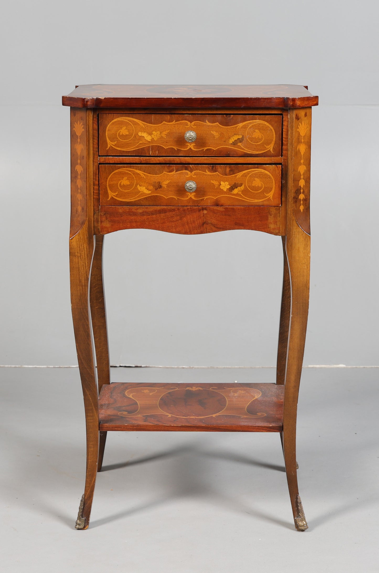 18th CENTURY LOUIS XV STYLE MARQUETRY TABLE TABLE-EN-CHIFFONIERE