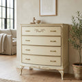 French Provincial Revival Painted Chest of Drawers (historically termed a Commode Bombe or Commode Arbalète).