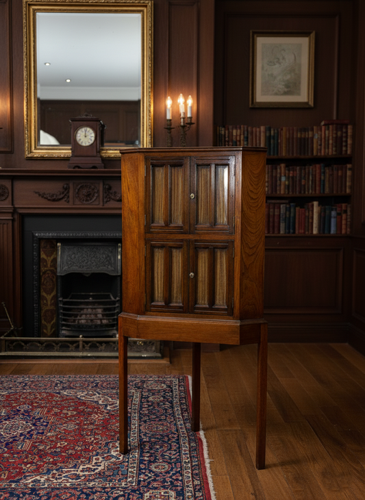Antique Georgian Style Mahogany Corner Cabinet on Stand