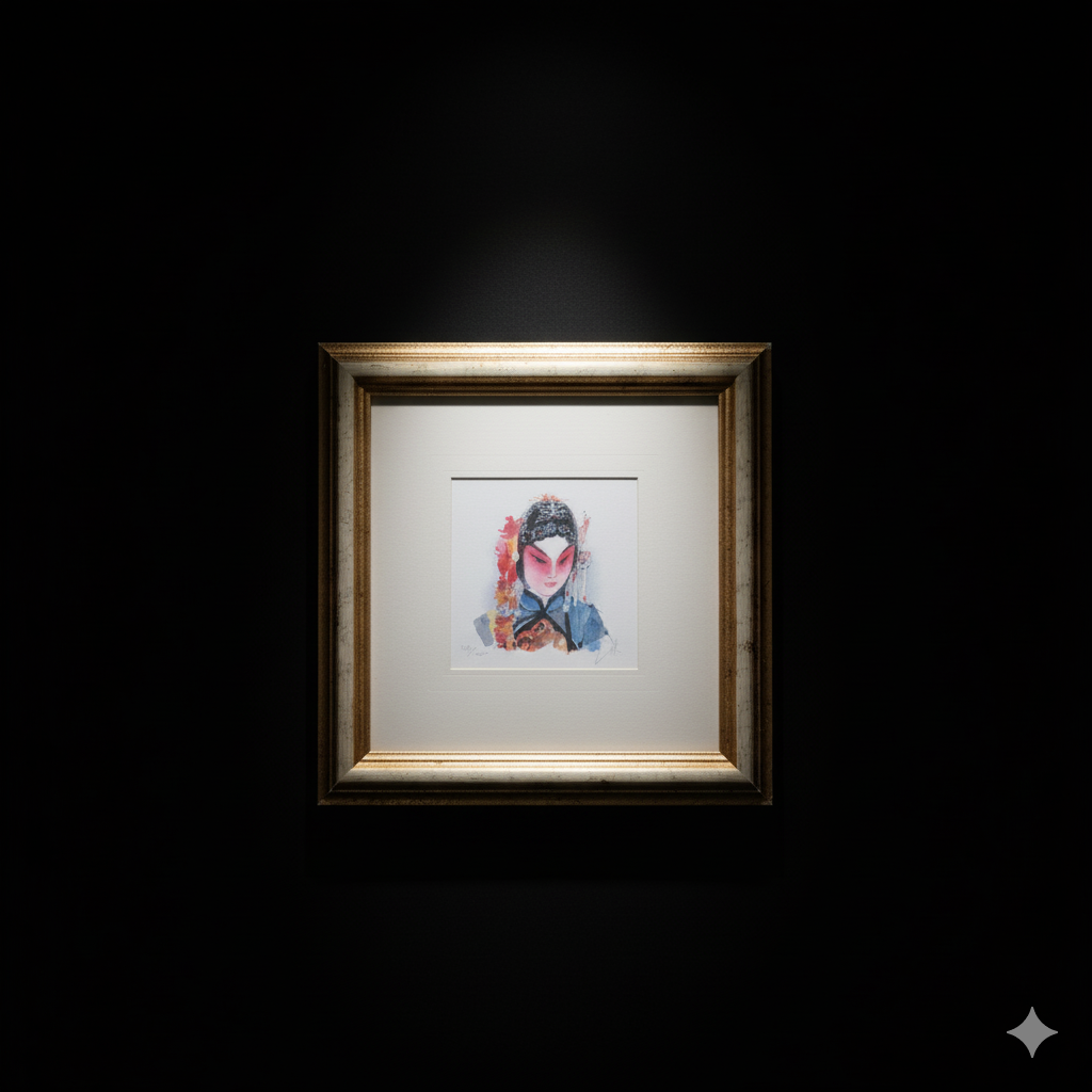 Original water colour painting by William L Wyllie - Chinese opera singer