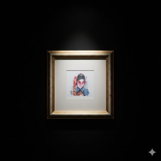 Original water colour painting by William L Wyllie - Chinese opera singer