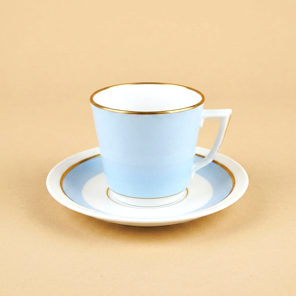 Pastel Coffee Set From Royal Copenhagen Typically Dates to the 1950s.