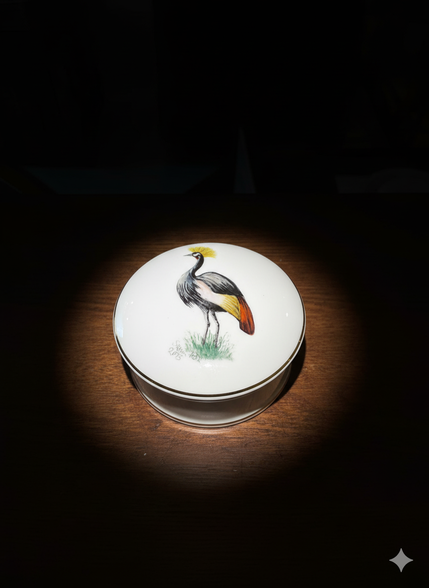 Susan Rose English Bone China Crane Box