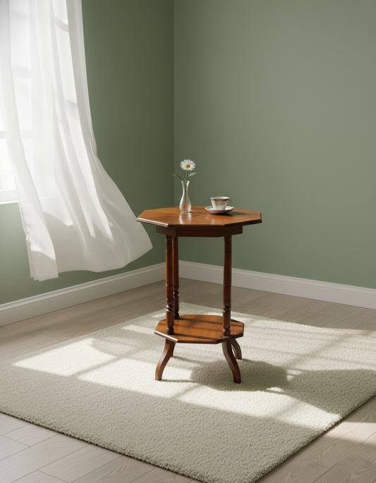 AN EDWARDIAN OCTAGONAL TWO TIER CENTRE TABLE
