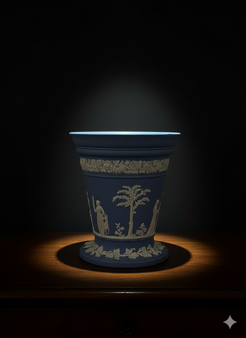 Classic Blue Jasperware Beaker/Vase