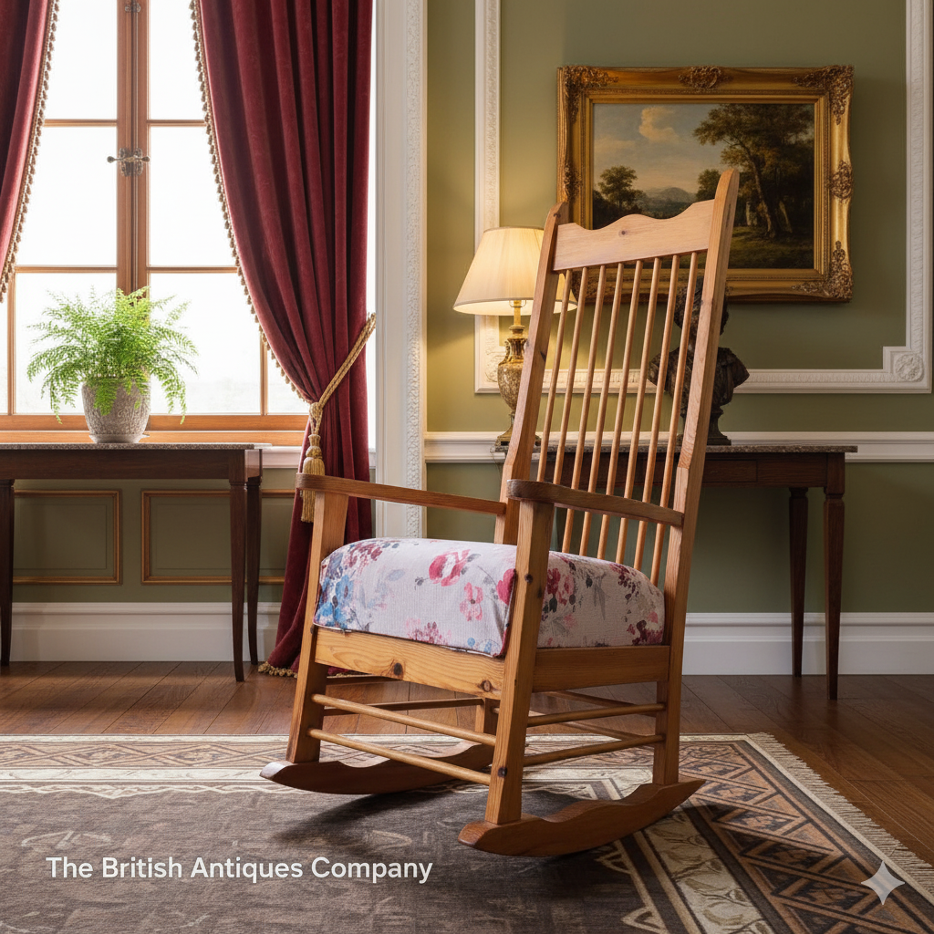 Vintage Solid Pine Rocking Chair