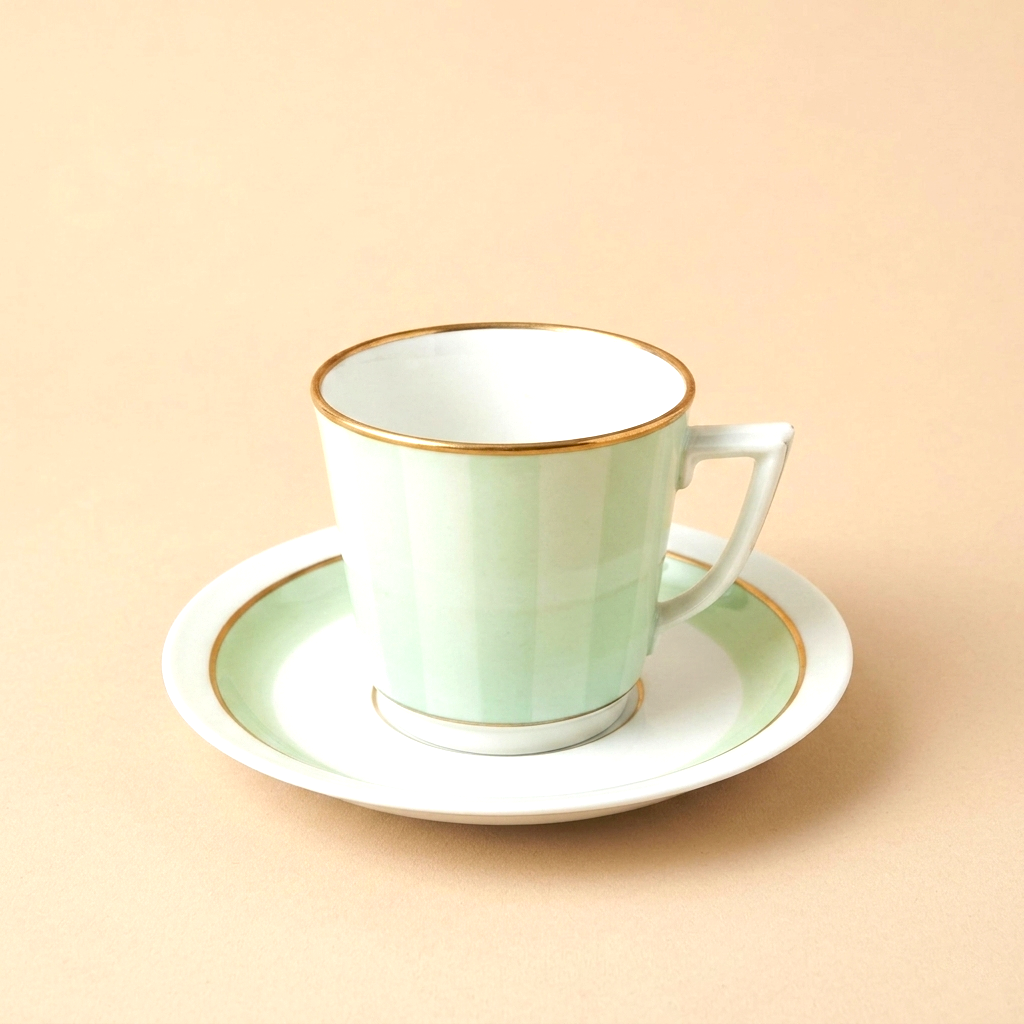 Pastel Coffee Set From Royal Copenhagen Typically Dates to the 1950s.