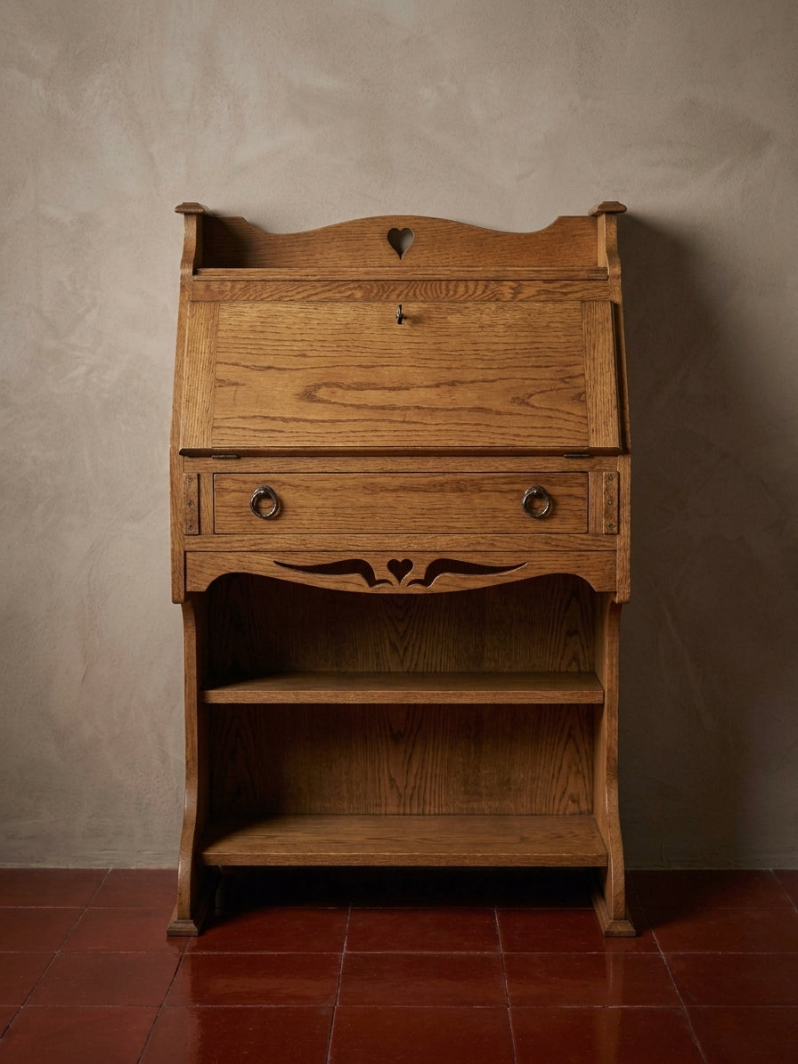 Antique Arts & Crafts Bureau — Liberty & Co. Glasgow Style Oak Writing Desk