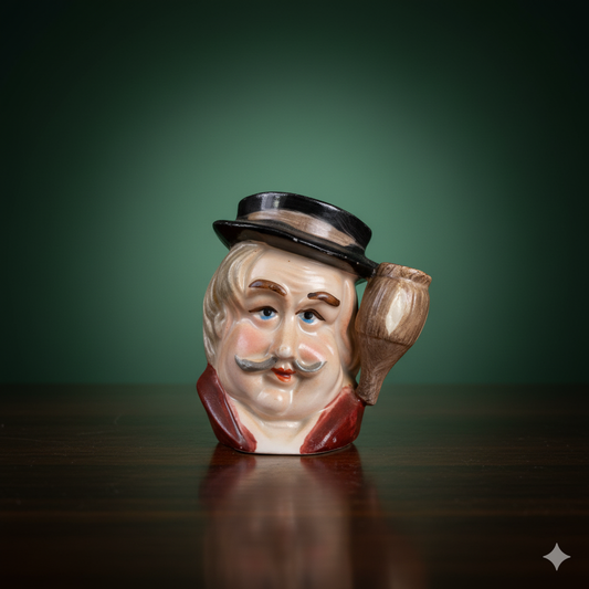 Vintage English Toby Jug creamer pot featuring a lamplighter character.