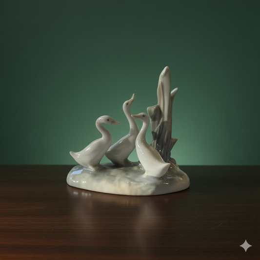 Lladro/Nao Figurine Of 3 Geese/ Ducks- Original 1960s Impressed Mark- Rare