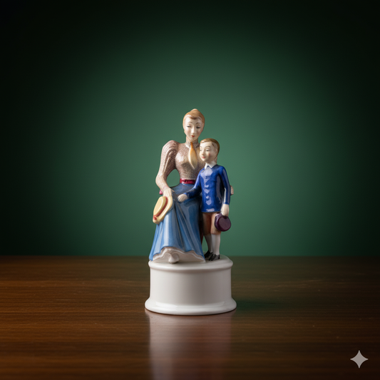 Collectible Porcelain Figurine: Mother and Son