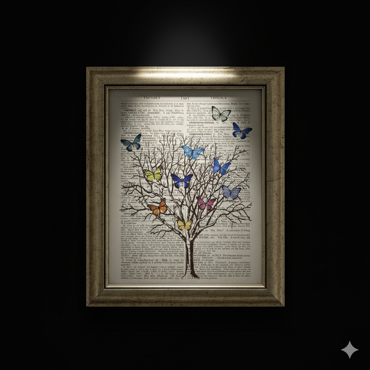 Vintage Dictionary Art Print - Butterfly Tree
