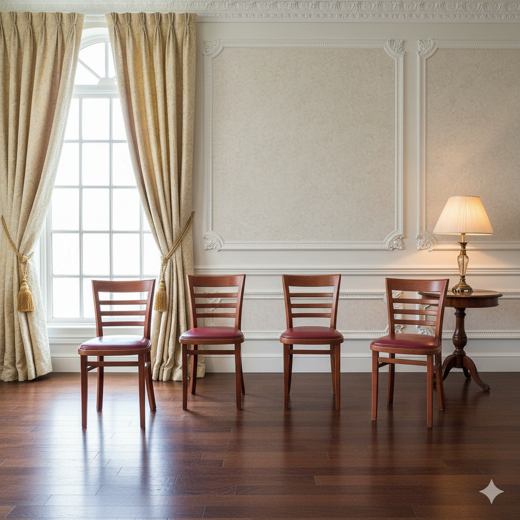 Set of Two Vintage Mid-Century Modern Ladder-Back Chairs