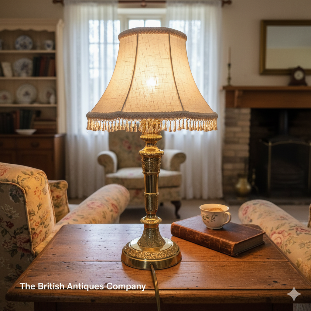 Vintage Ornate Brass Table Lamp