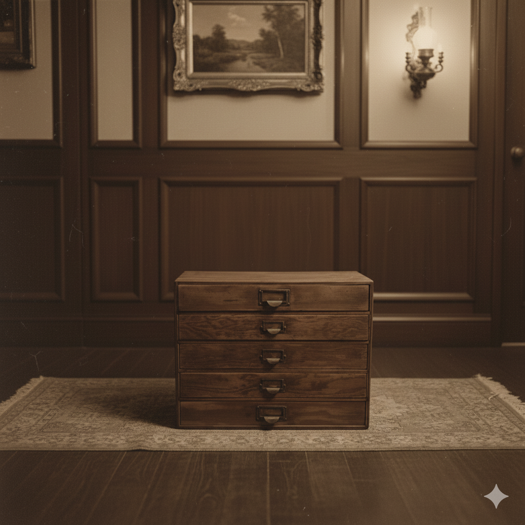 Antique Oak 5-Tier Engineer Drawer