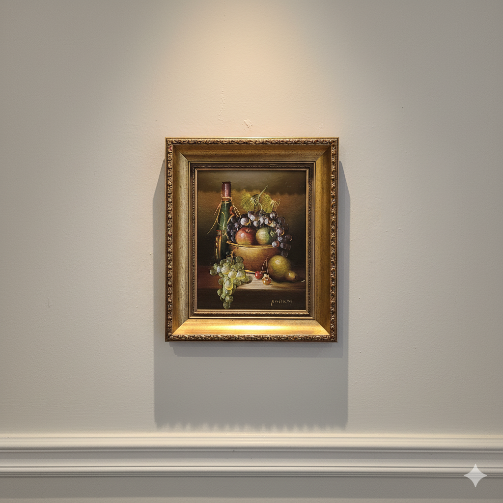 Vintage Original Oil Painting Fruit subject signed by Artist