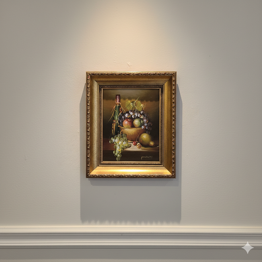 Vintage Original Oil Painting Fruit subject signed by Artist