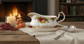 Vintage Royal Albert Old Country Roses Gravy Boat with Saucer