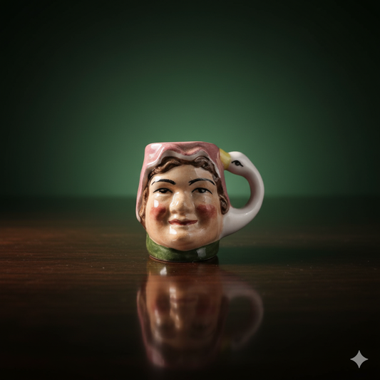 Miniature Toby-Style Character Mug with Swan Handle